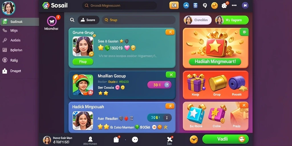 Fitur interaksi sosial yang mengasyikkan.